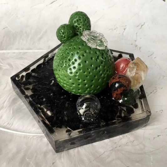 Natural healing crystals gravel chip carving epoxy resin crystal crafts crystal  Potted plant