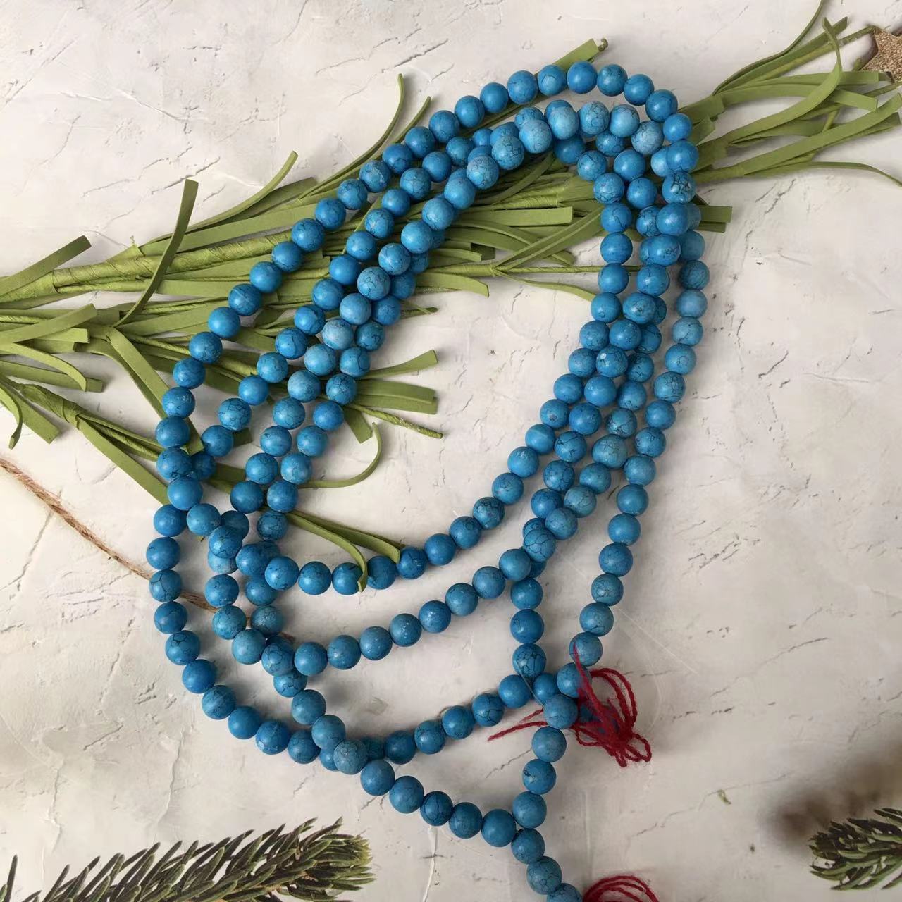 Wholesale Natural crystal  Blue howlite  Gemstone Necklace 8MM