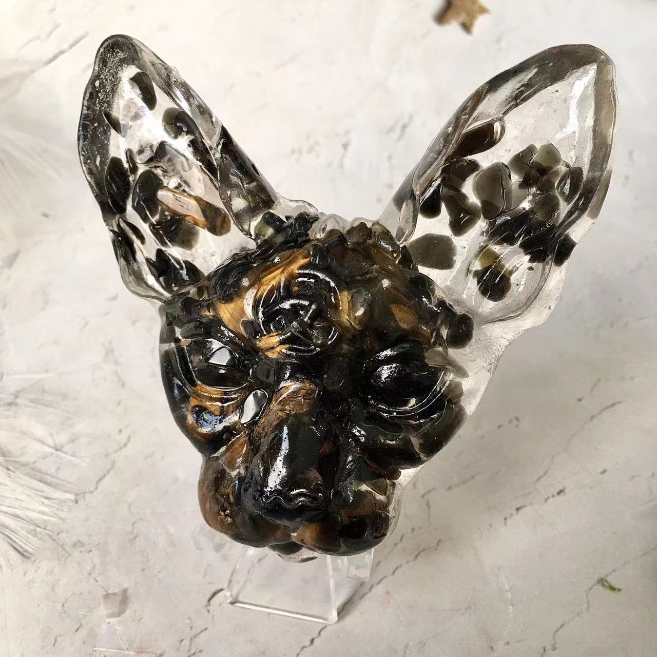 Resin Crafts Custom Egyptian Cat Head Ornaments Gifts