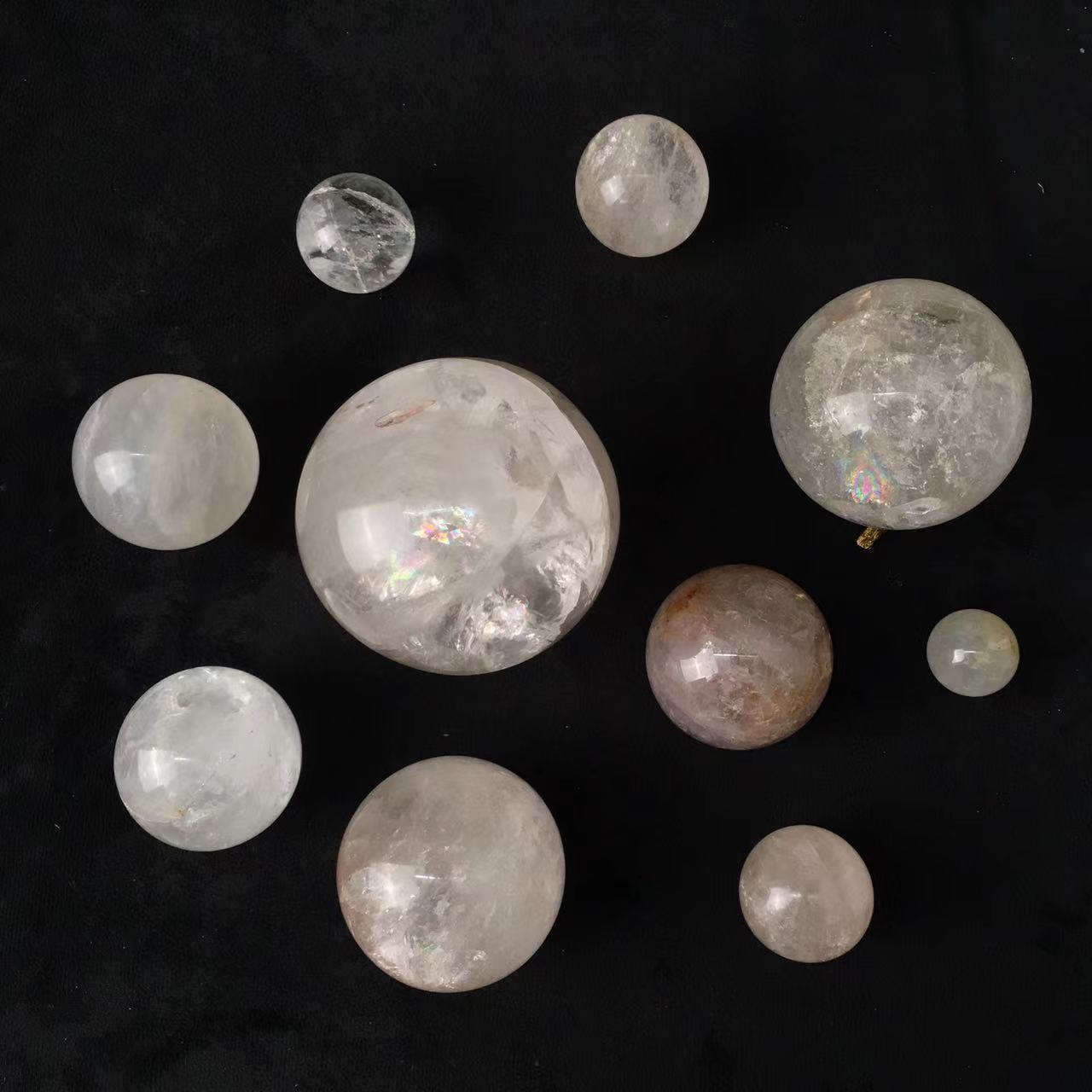 wholesale best quality 100% natural big rainbow clear quartz sphere crystal gemstone ball sphere 1kg