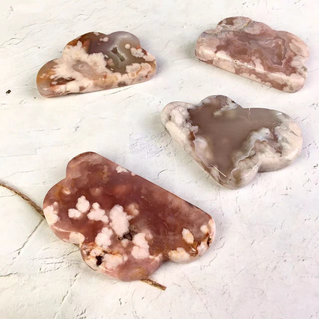 High quality wholesale  Natural Crystal Sakura agate cloud For Decoration