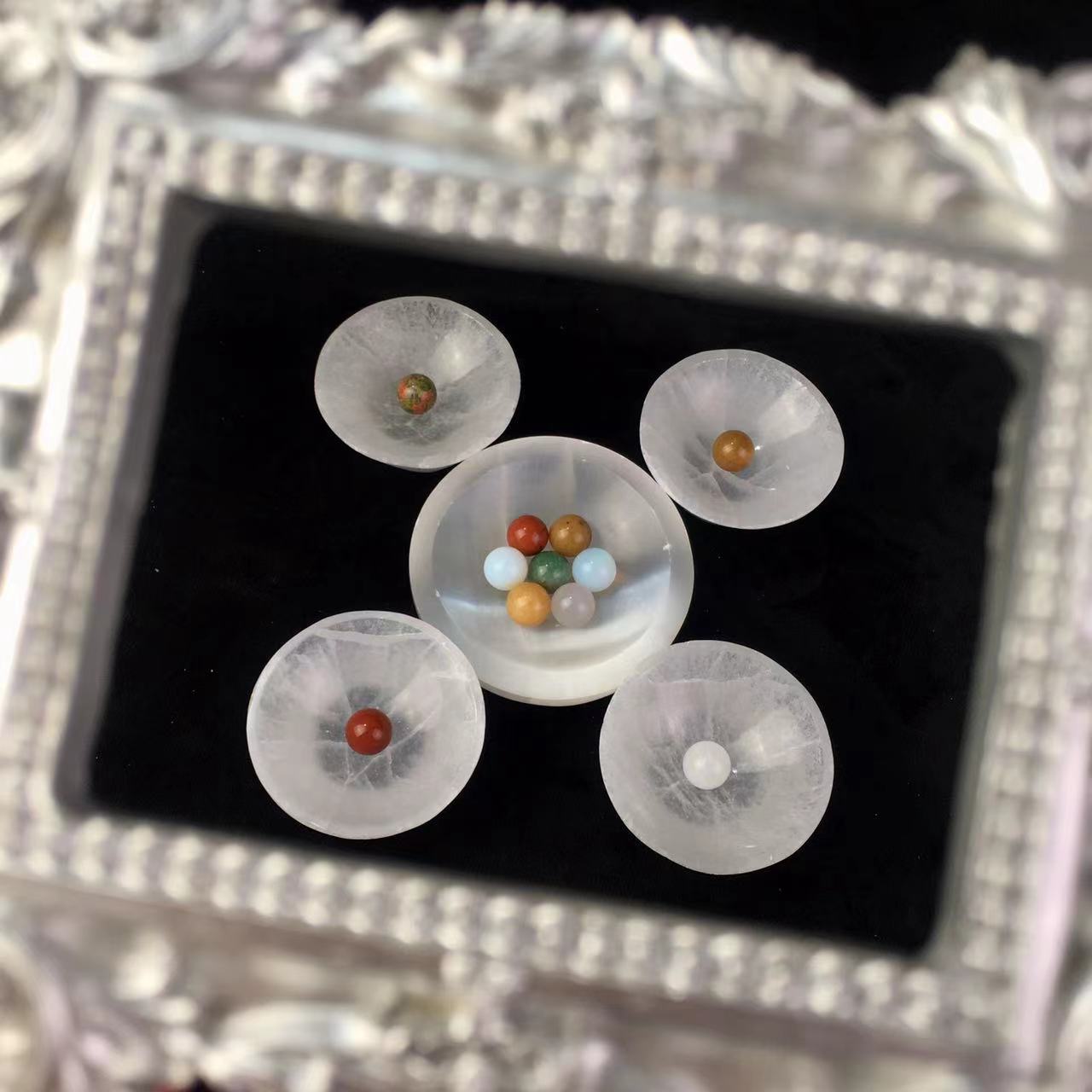 Wholesale high quality reiki natural crystal selenite bowl  for decoraiotion