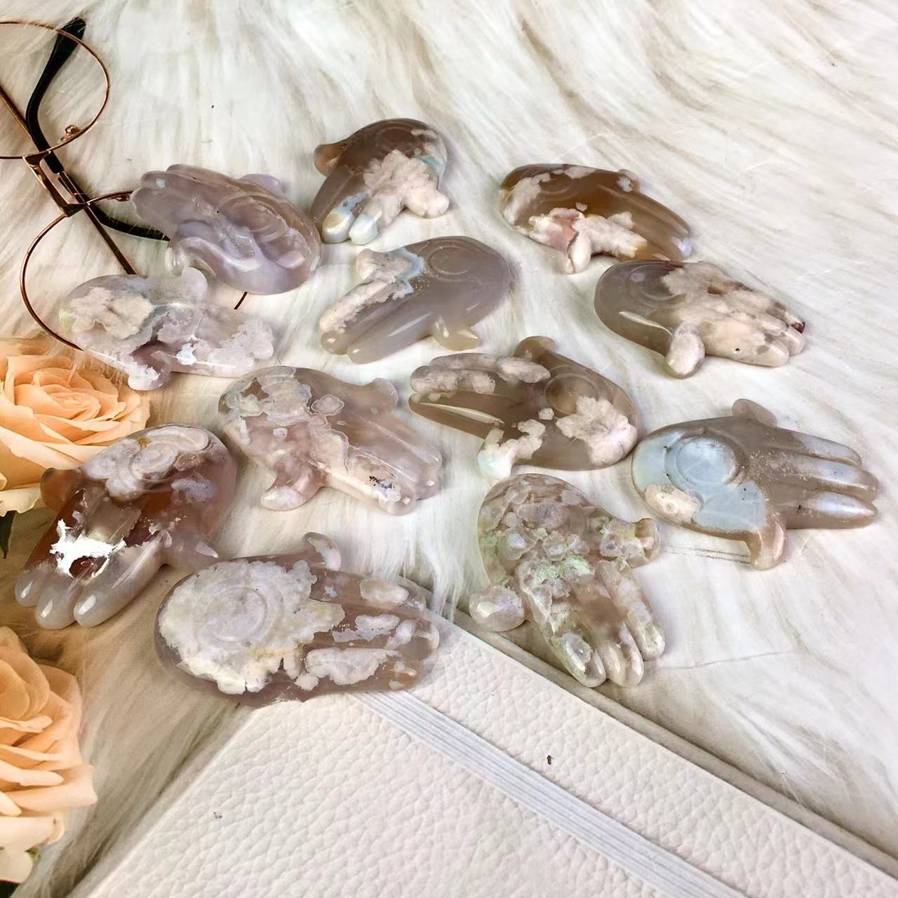Wholesale Natural Sakura agate Fatimahan Crystal For Decoration