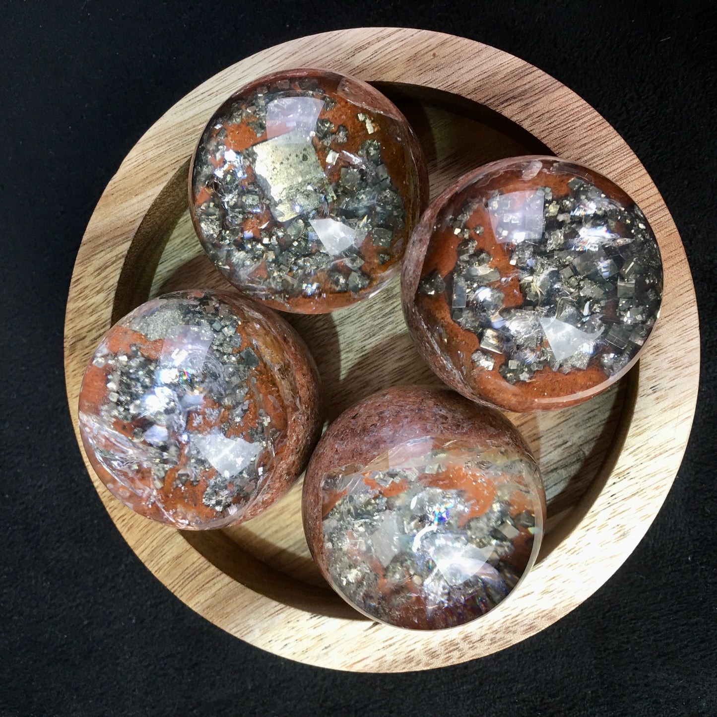 Wholesale  Natural Healing  Garden quartz sphere with pyrite crystal for decoration 1 pc