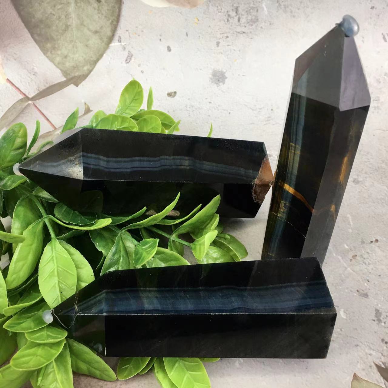 Wholesale Natural crystal tower blue  tiger eye stone  for  decoraiotion 1kg