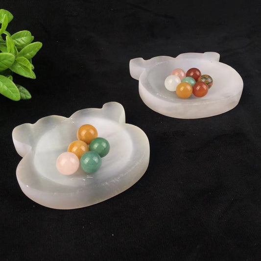Wholesale high quality reiki natural crystal selenite bowl for decoraiotion