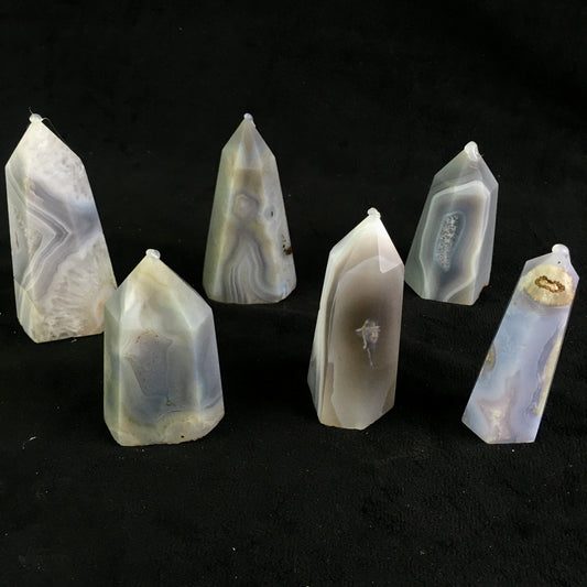 Wholesaler Natural Healing Crystal Blue Lace Agate  Banded  Tower for decoraiotion 1kg