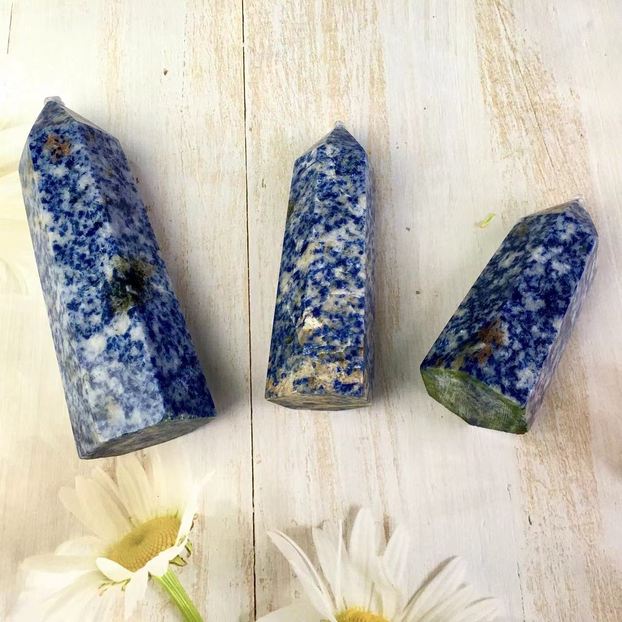 Wholesale Natural Blue Dot Point  Crystal Tower  For Decoration 1kg