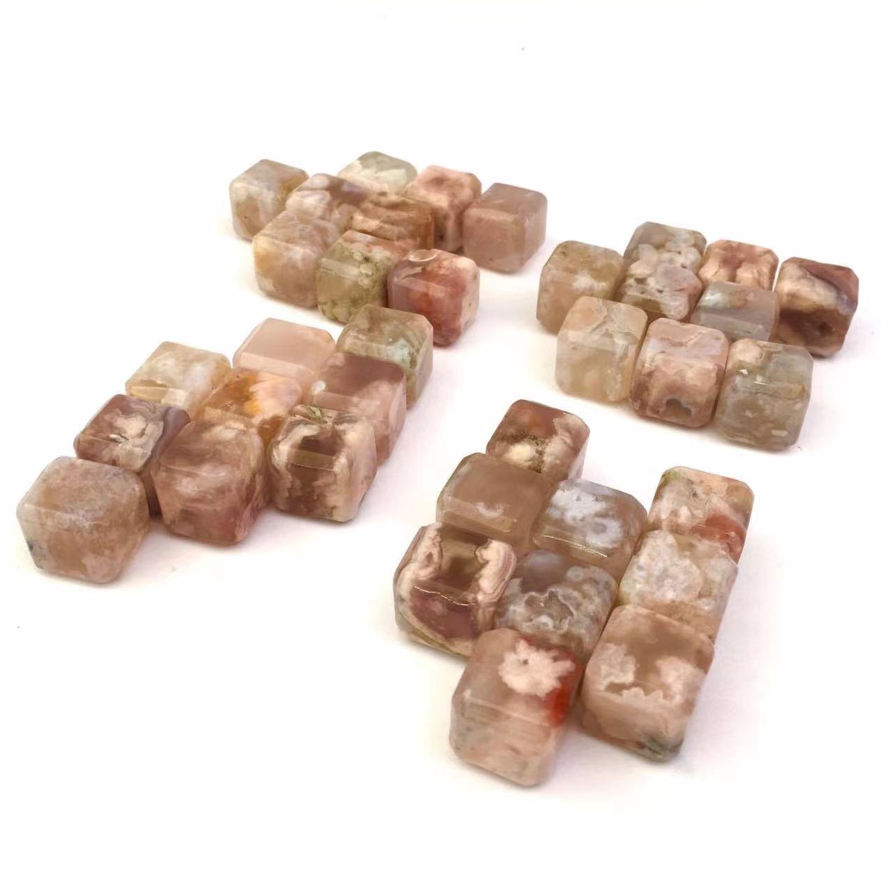 Wholesale  healing energy lucky sakura agate cubes for Decoration
