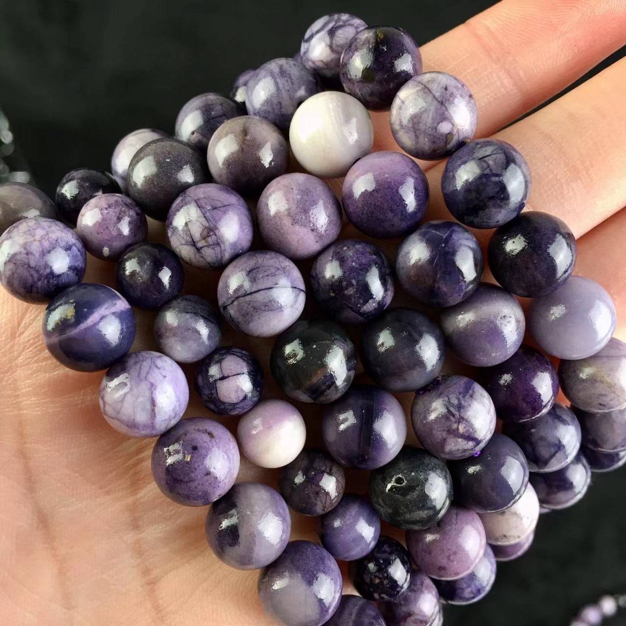 8-10MM Wholesale Crystals Healing Stones Folk Crafts Sugilite Bracelets For Gifts