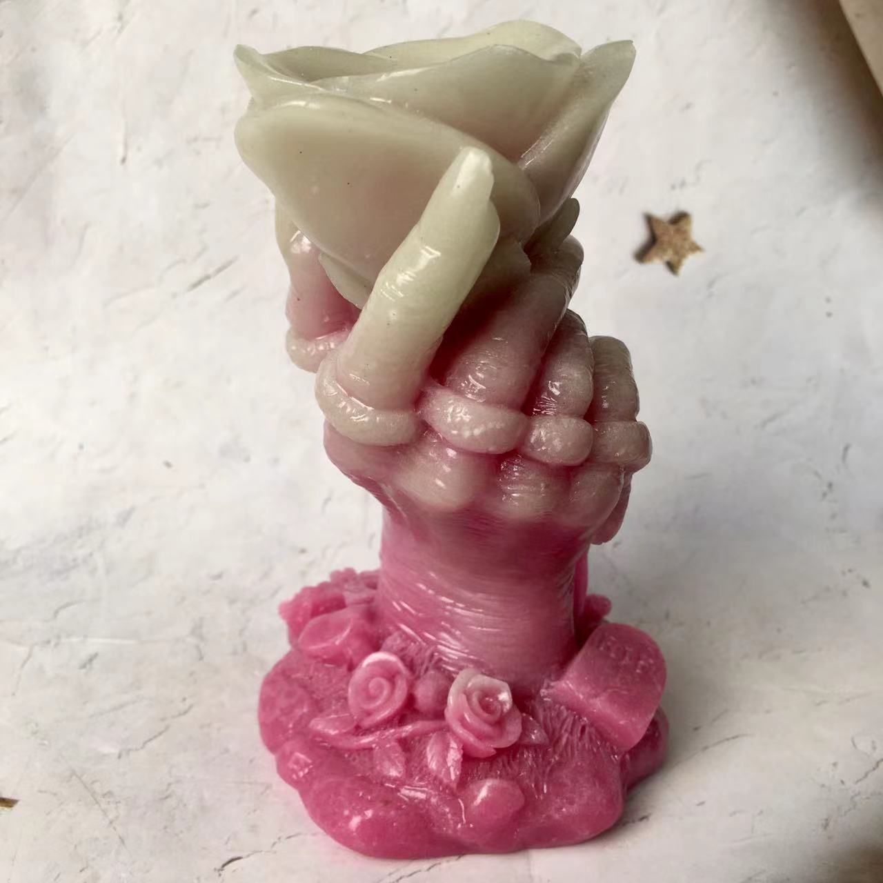 Wholesale Luminou Crystal Carving  Rose hand  stand Collection