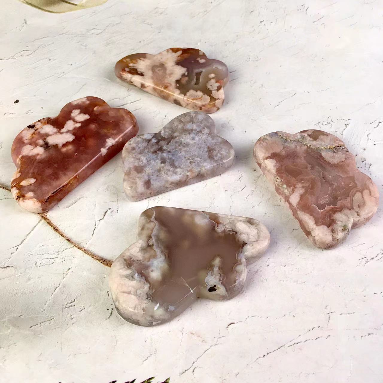 High quality wholesale  Natural Crystal Sakura agate cloud For Decoration