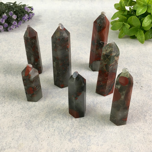 Wholesale  Natural  Healing Crystal  Blood Stone Tower for Decoration 1kg