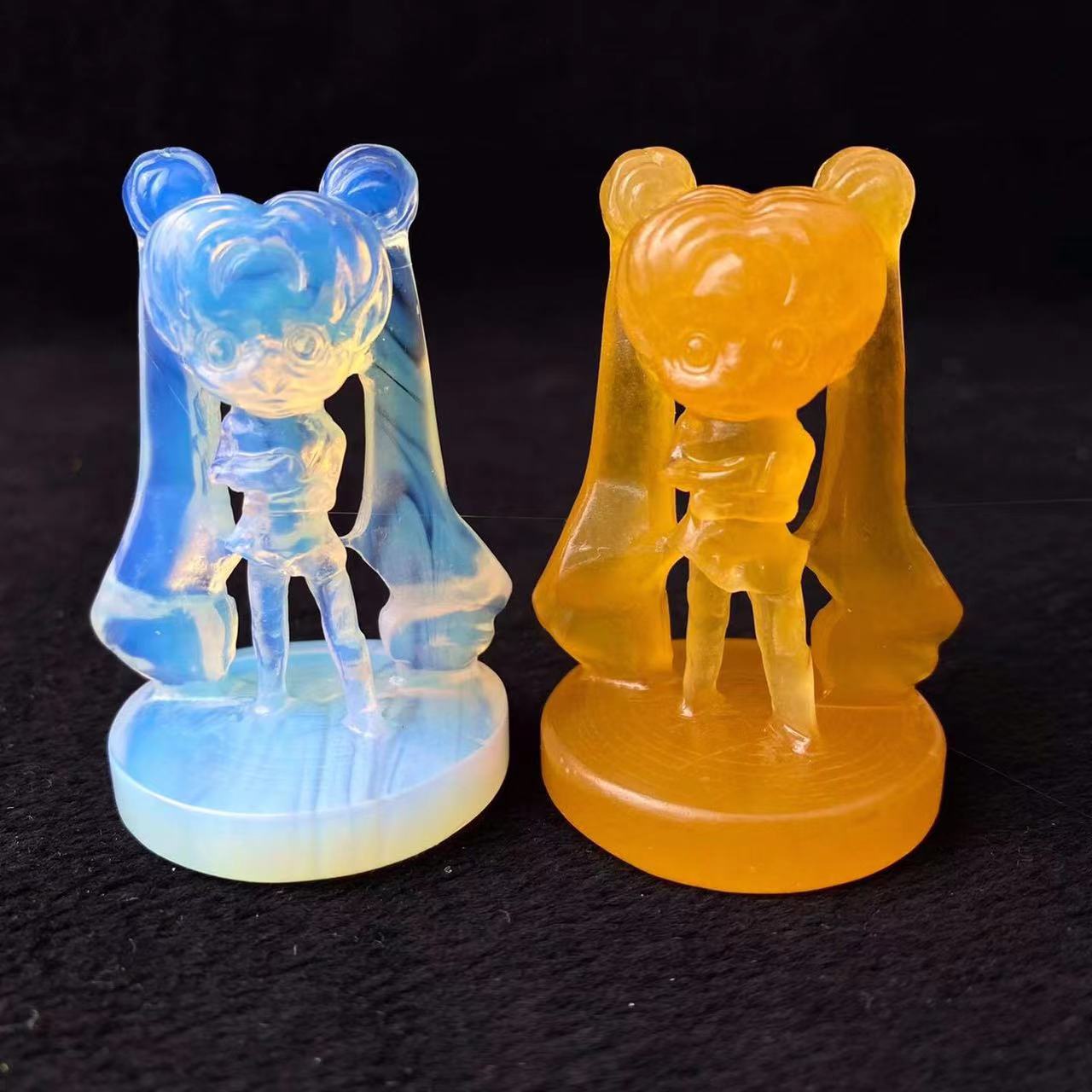 Hand Carved Pink Opalite Crystal Carving Crystal Sailor Moon