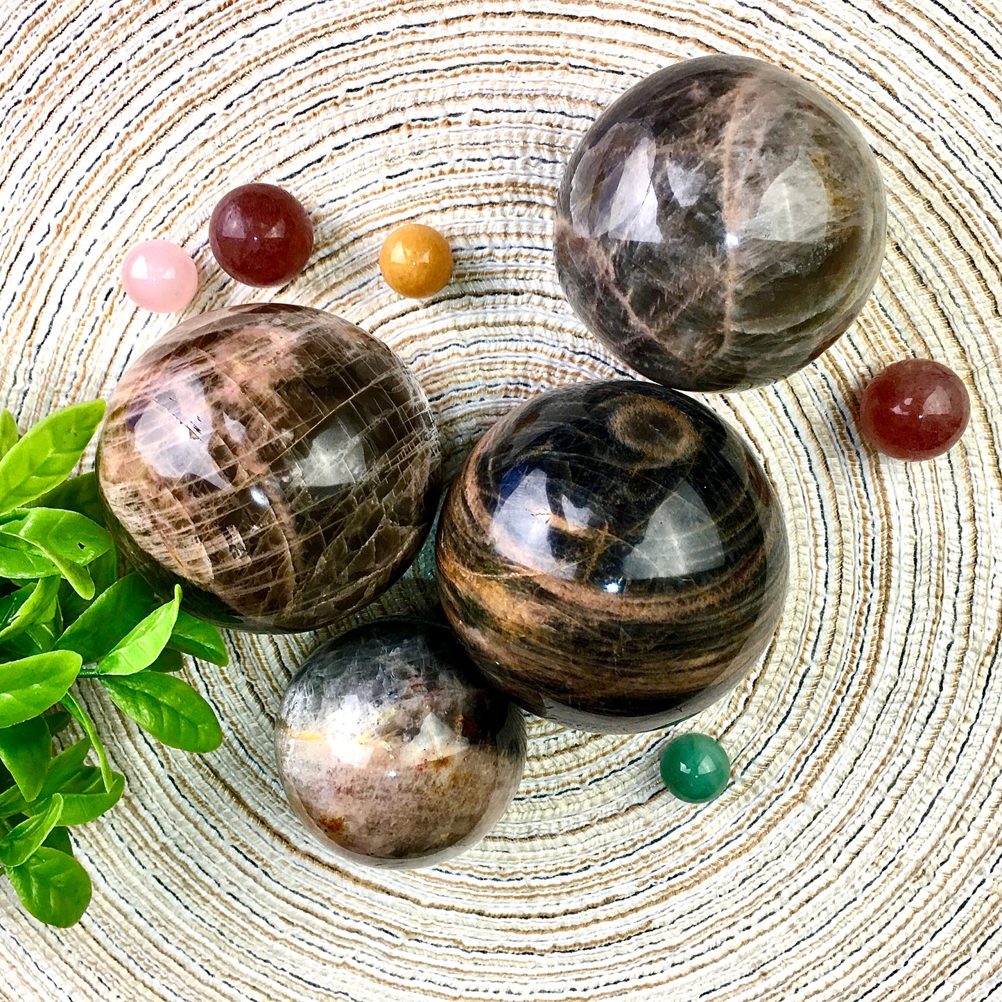 Wholesale natural quartz  black moonstone sphere for decoration 1kg