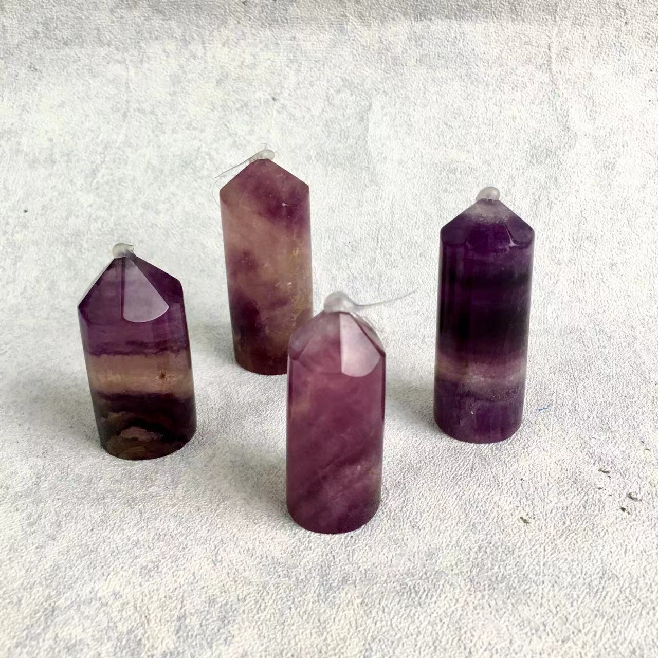 Wholesale natural  purple fluorite crystal tower for decoraiotion 1kg