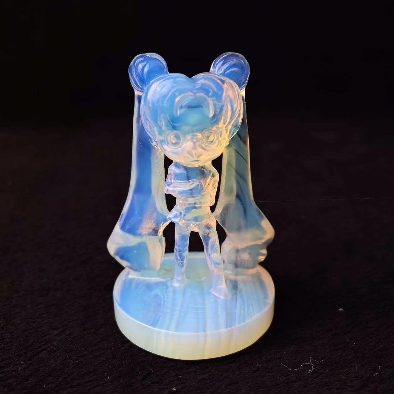 Hand Carved Pink Opalite Crystal Carving Crystal Sailor Moon