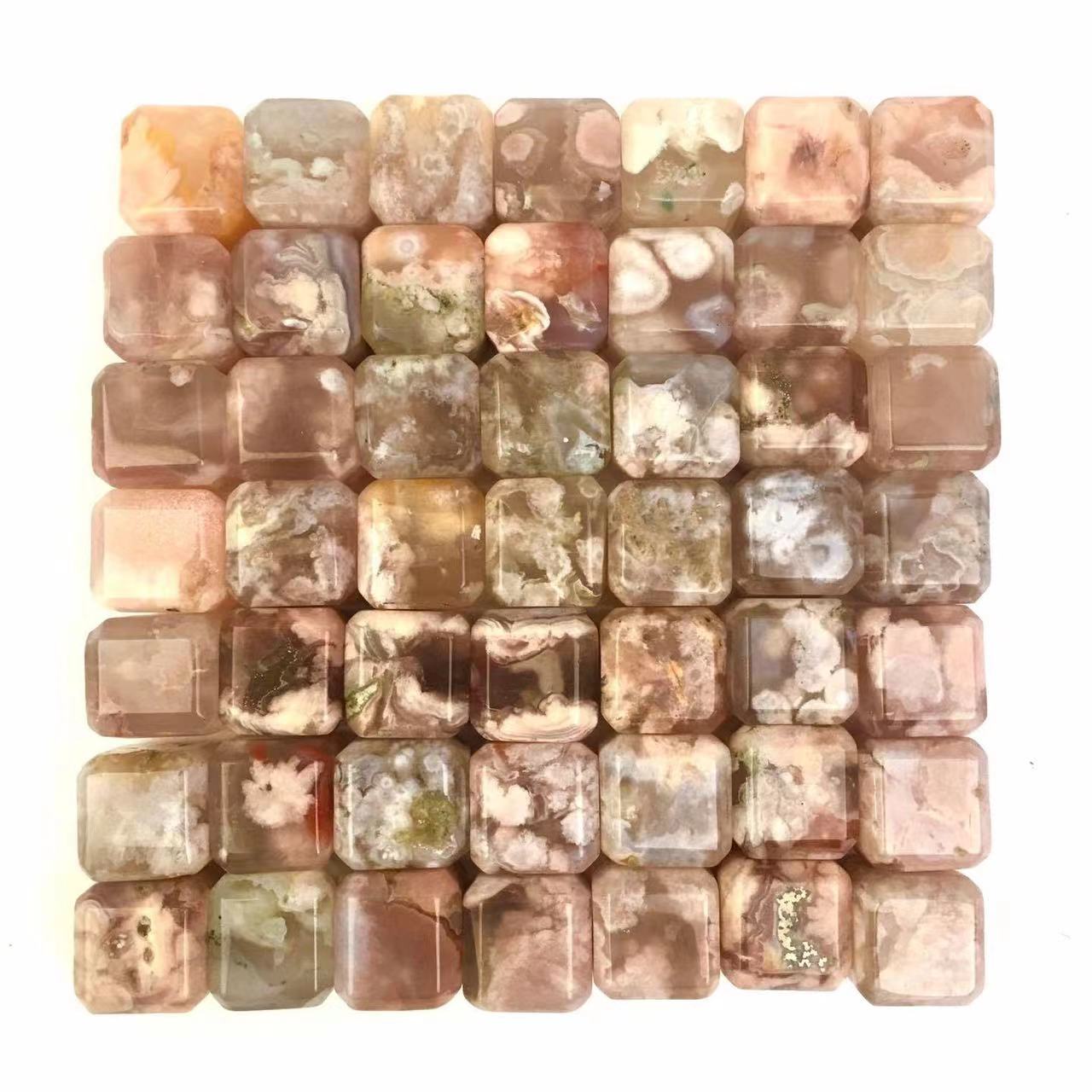 Wholesale  healing energy lucky sakura agate cubes for Decoration