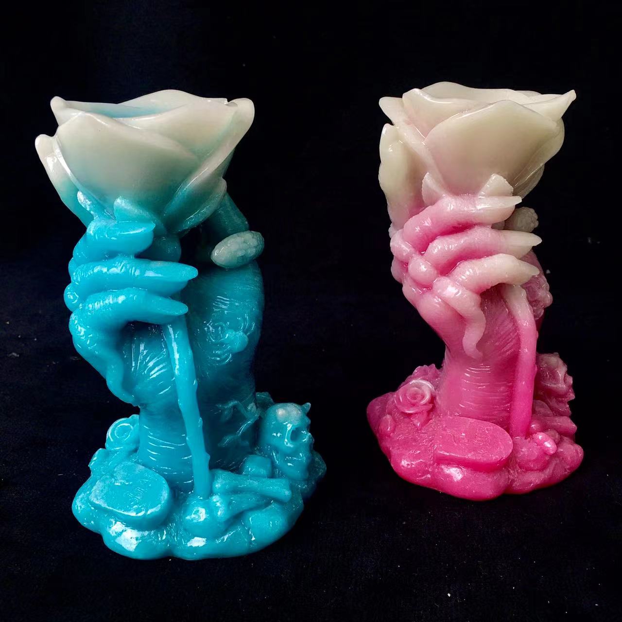 Wholesale Luminou Crystal Carving  Rose hand  stand Collection