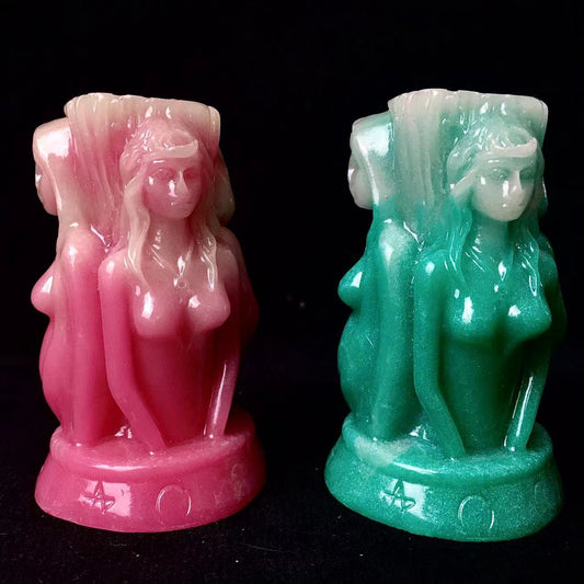 High Quality Goddess and Witch stand Natural Luminous Stone for Decoration