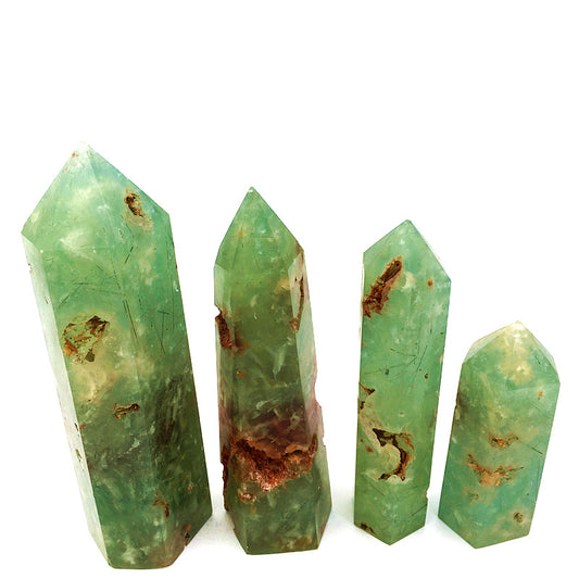 Wholesale high quality crystals  prehnite  tower for decoraiotion 1kg