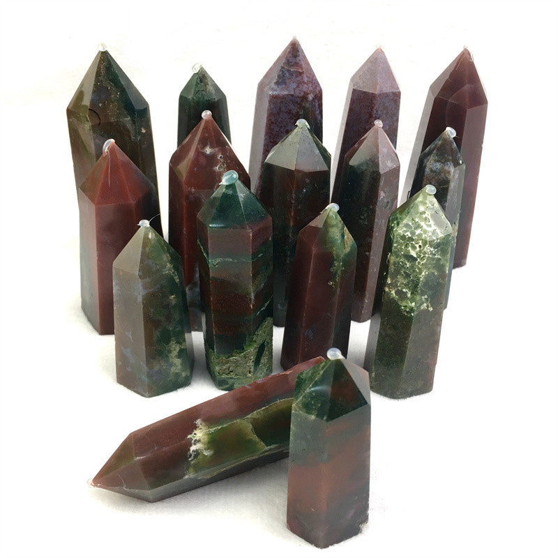 Wholesale natural quartz ocean jasper tower for decoration 1kg