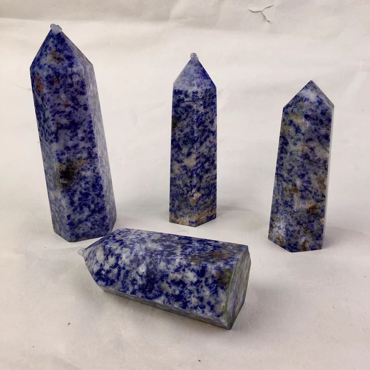 Wholesale Natural Blue Dot Point  Crystal Tower  For Decoration 1kg