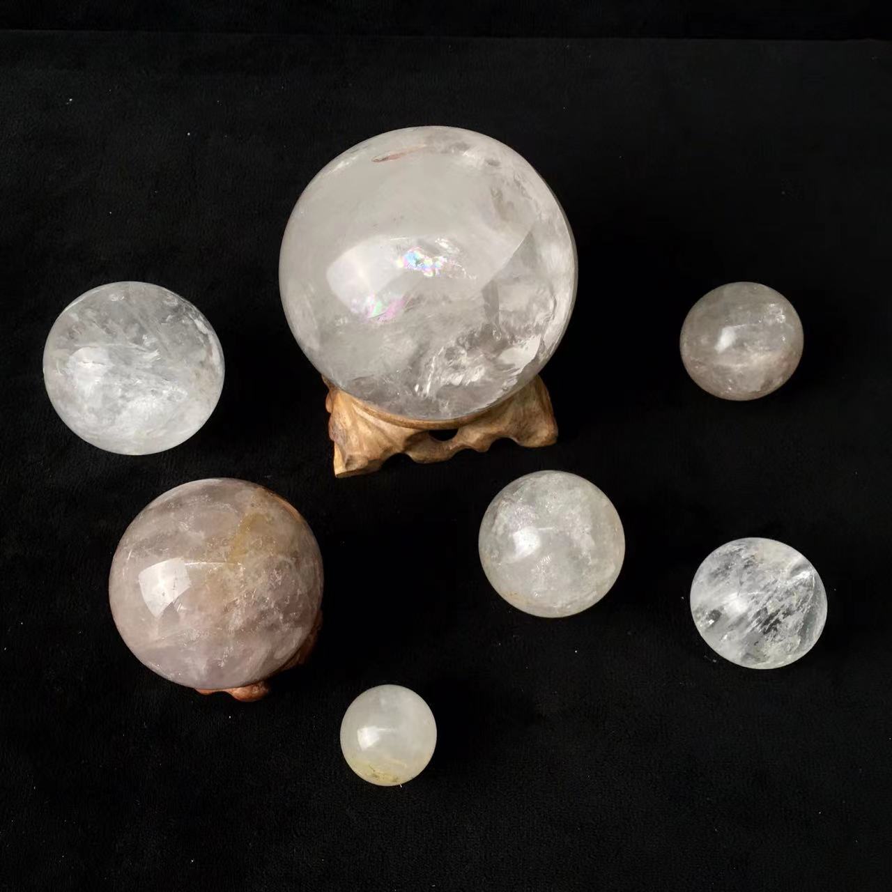 wholesale best quality 100% natural big rainbow clear quartz sphere crystal gemstone ball sphere 1kg
