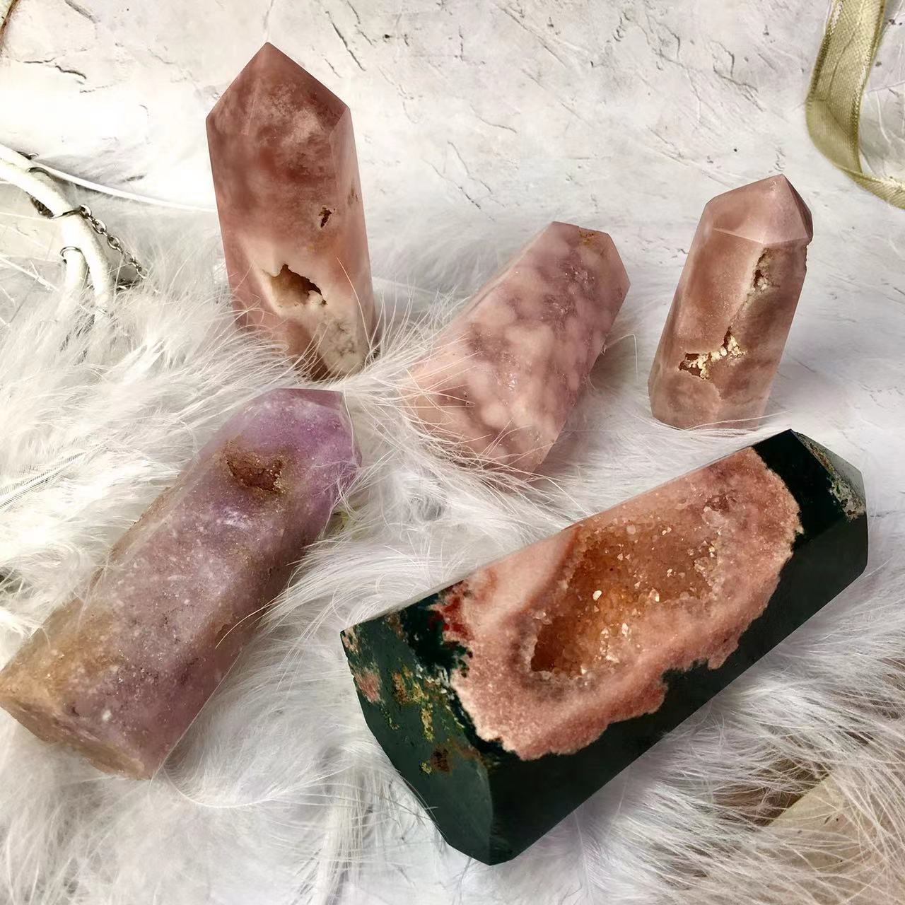 Wholesale  Natural Crystal Pink Amethyst Tower high quality crystal  1kg
