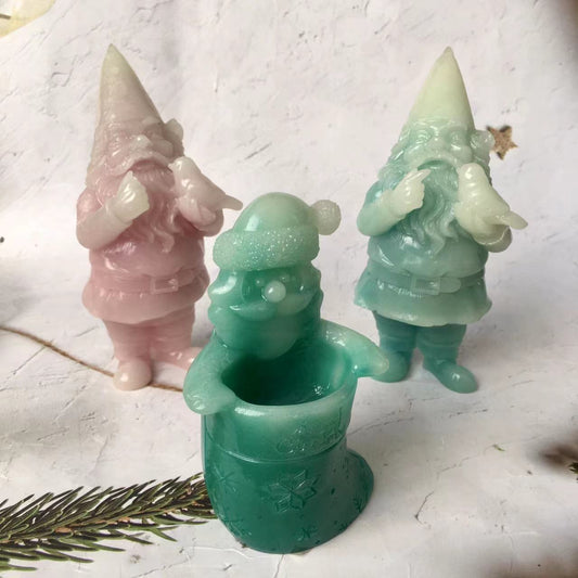 Wholesale crystal luminous  High-quality  Santa claus carving santa claus For Party Home Decor