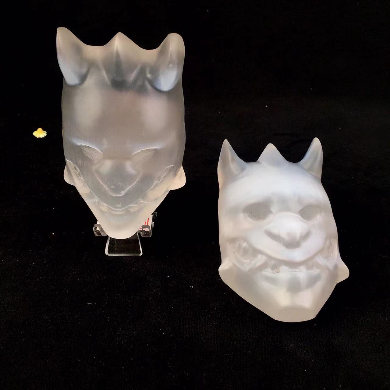High quality wholesale Hand carved Natural Crystal Selenite Mask For Decoration