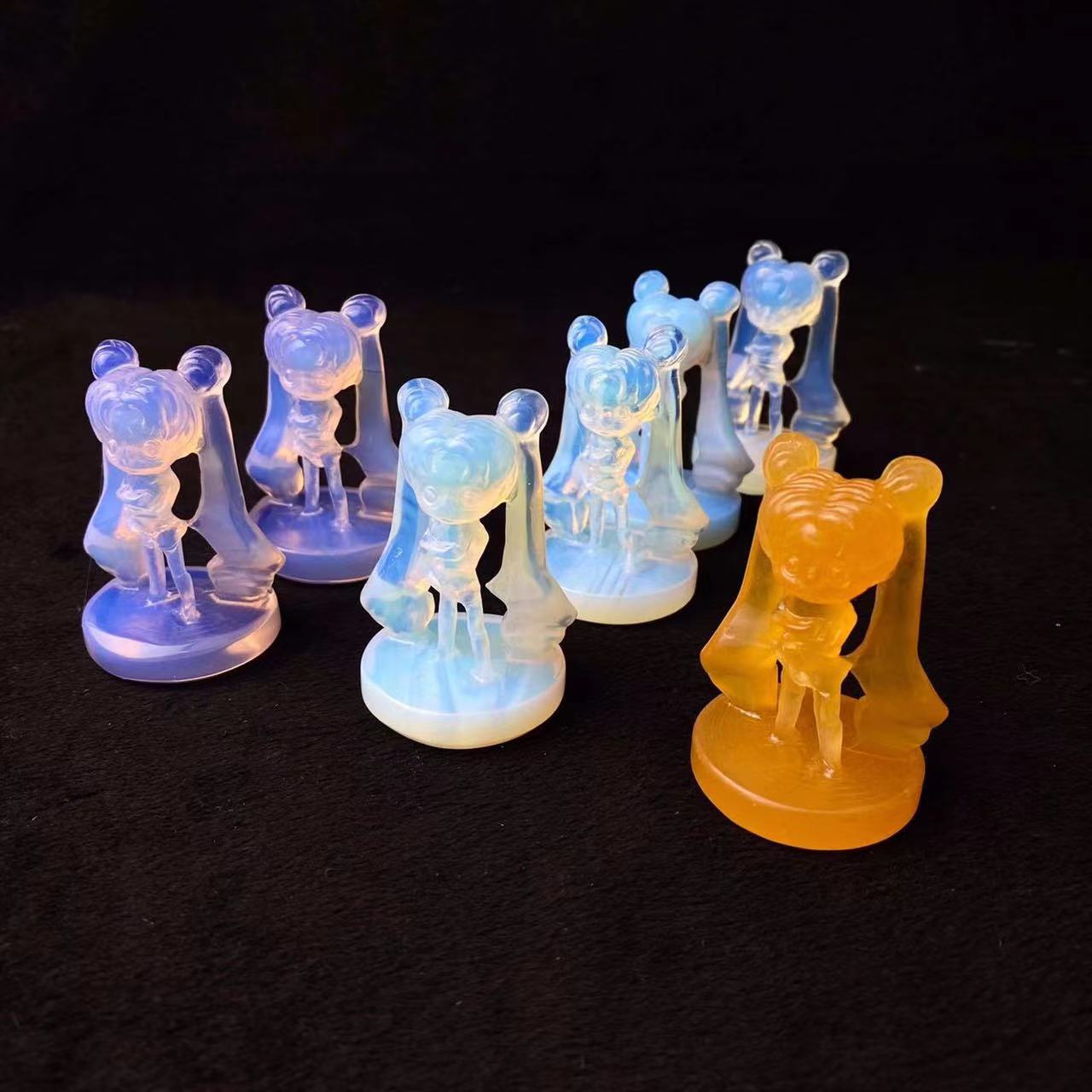 Hand Carved Pink Opalite Crystal Carving Crystal Sailor Moon