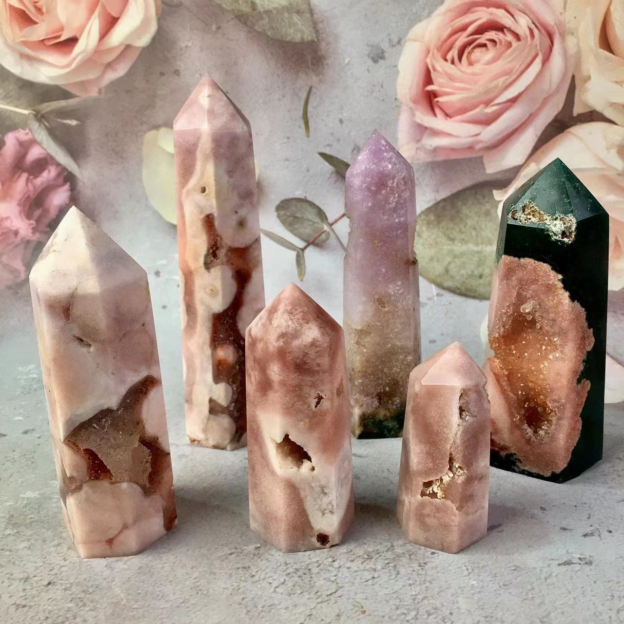 Wholesale  Natural Crystal Pink Amethyst Tower high quality crystal  1kg