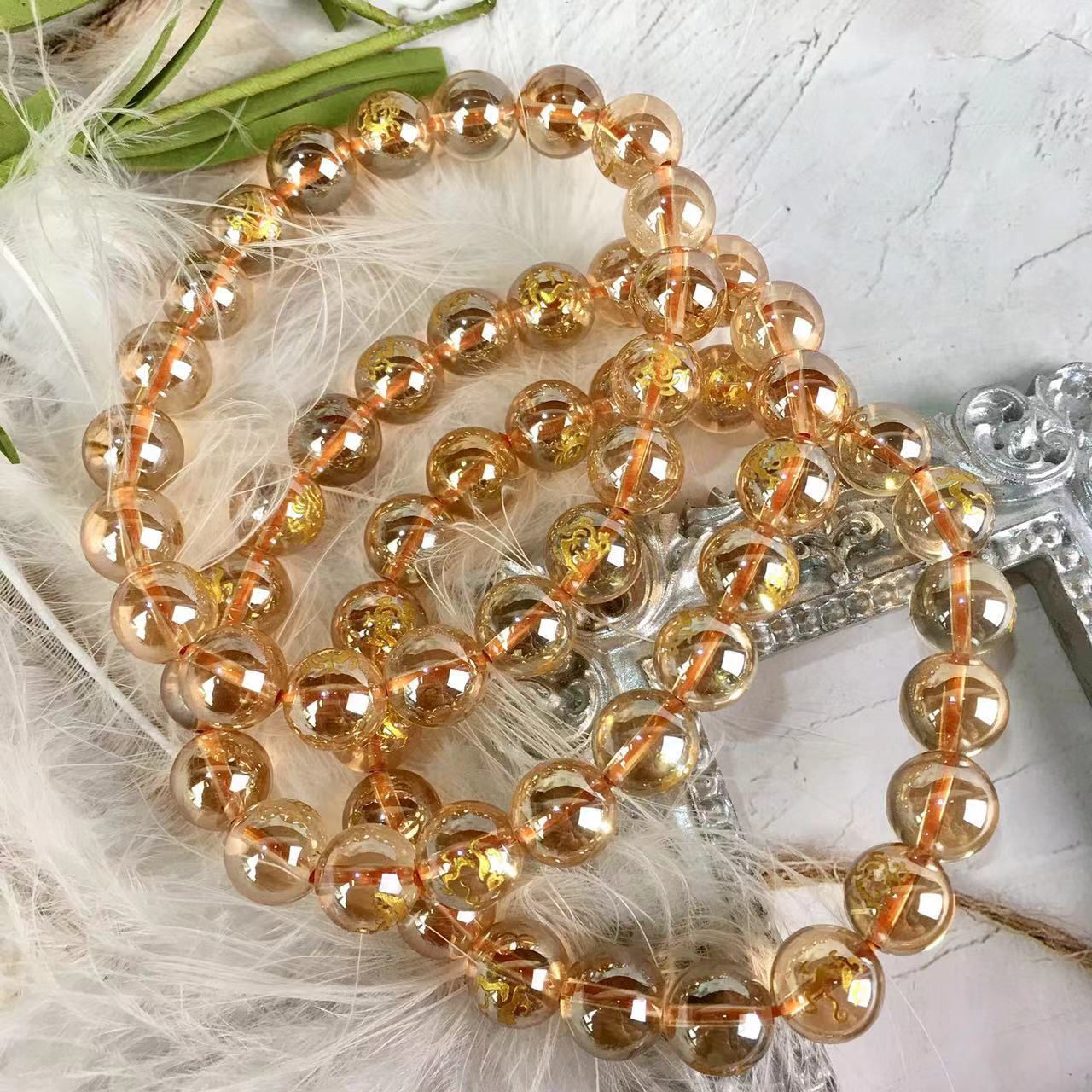 10MM Wholesale Popular Crystal White Aura Quartz Crystal Bracelet