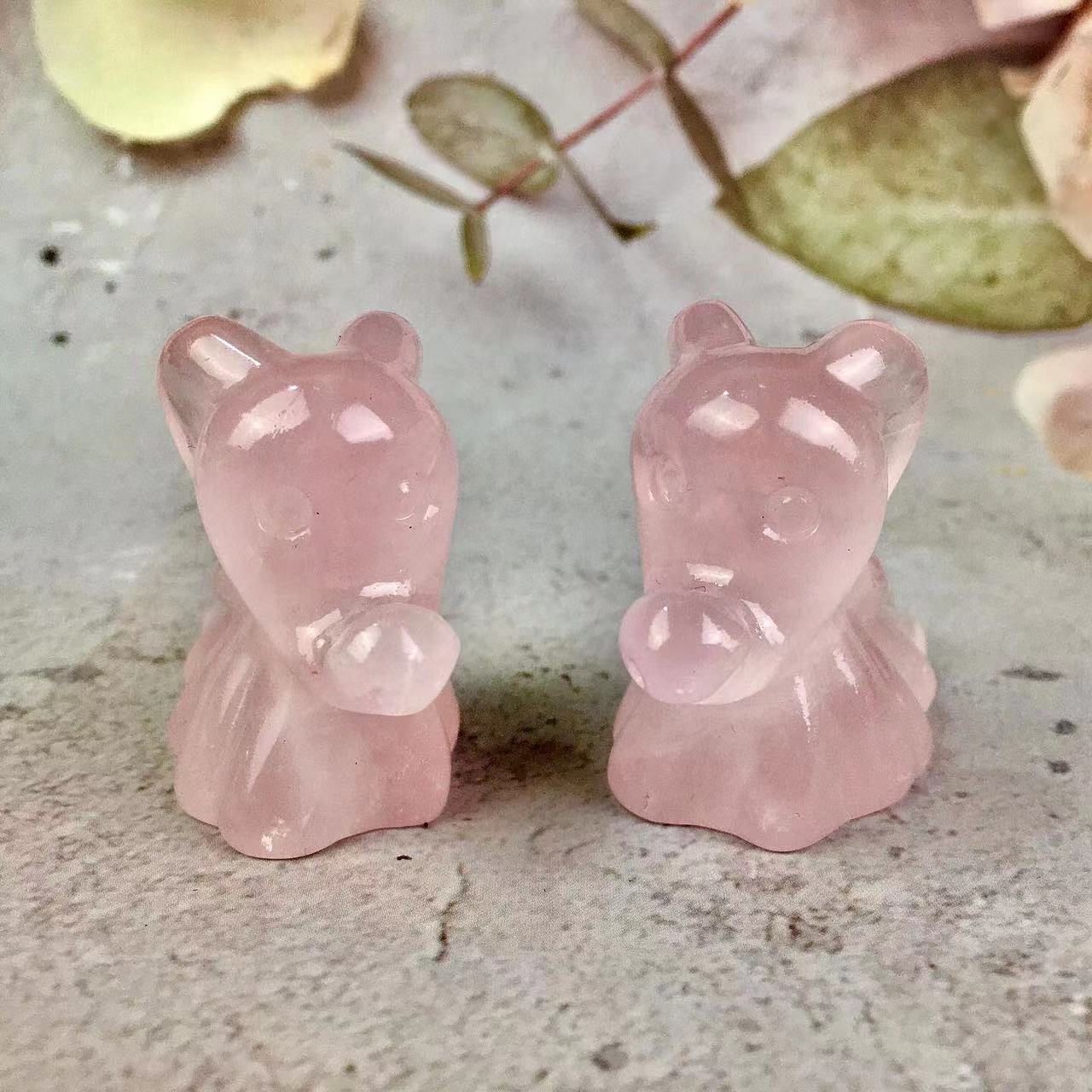 Wholesale natural crystal  Rose quartz and Pink Opal carving Halloween Ghost Dog Crystal ghost zero dog