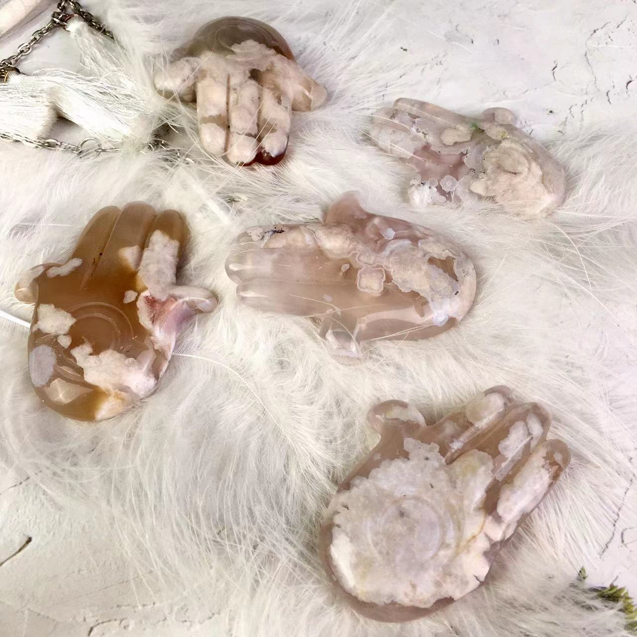 Wholesale Natural Sakura agate Fatimahan Crystal For Decoration
