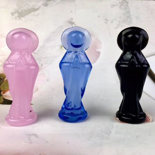 OPal/Black obsidian Angel Crystal Angel Crystal Carving Angel Figurines For Home Decor Healing Crystals and Stones