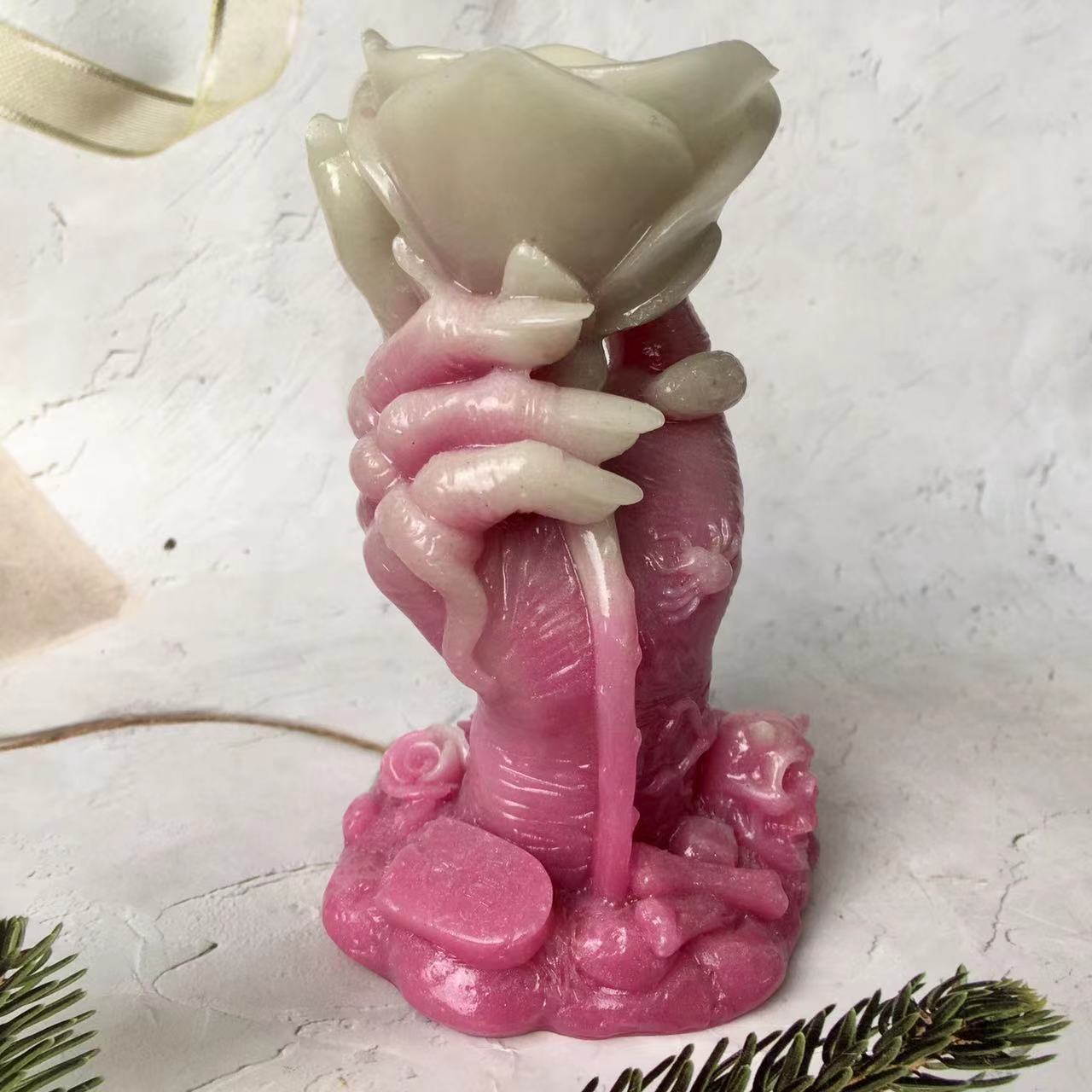 Wholesale Luminou Crystal Carving  Rose hand  stand Collection