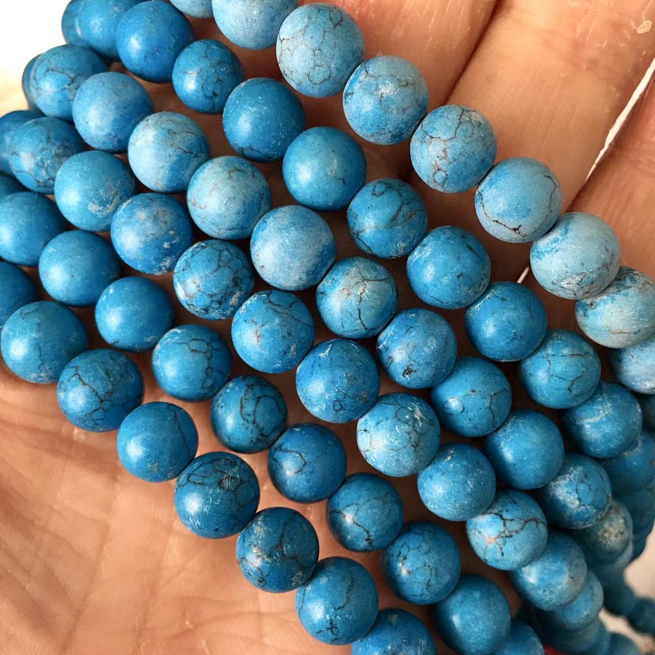 Wholesale Natural crystal  Blue howlite  Gemstone Necklace 8MM
