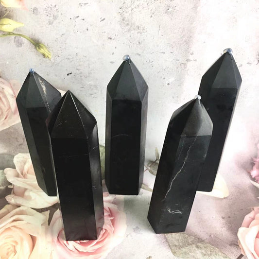 Wholesale natural crystal shungitetower for decoration 1kg