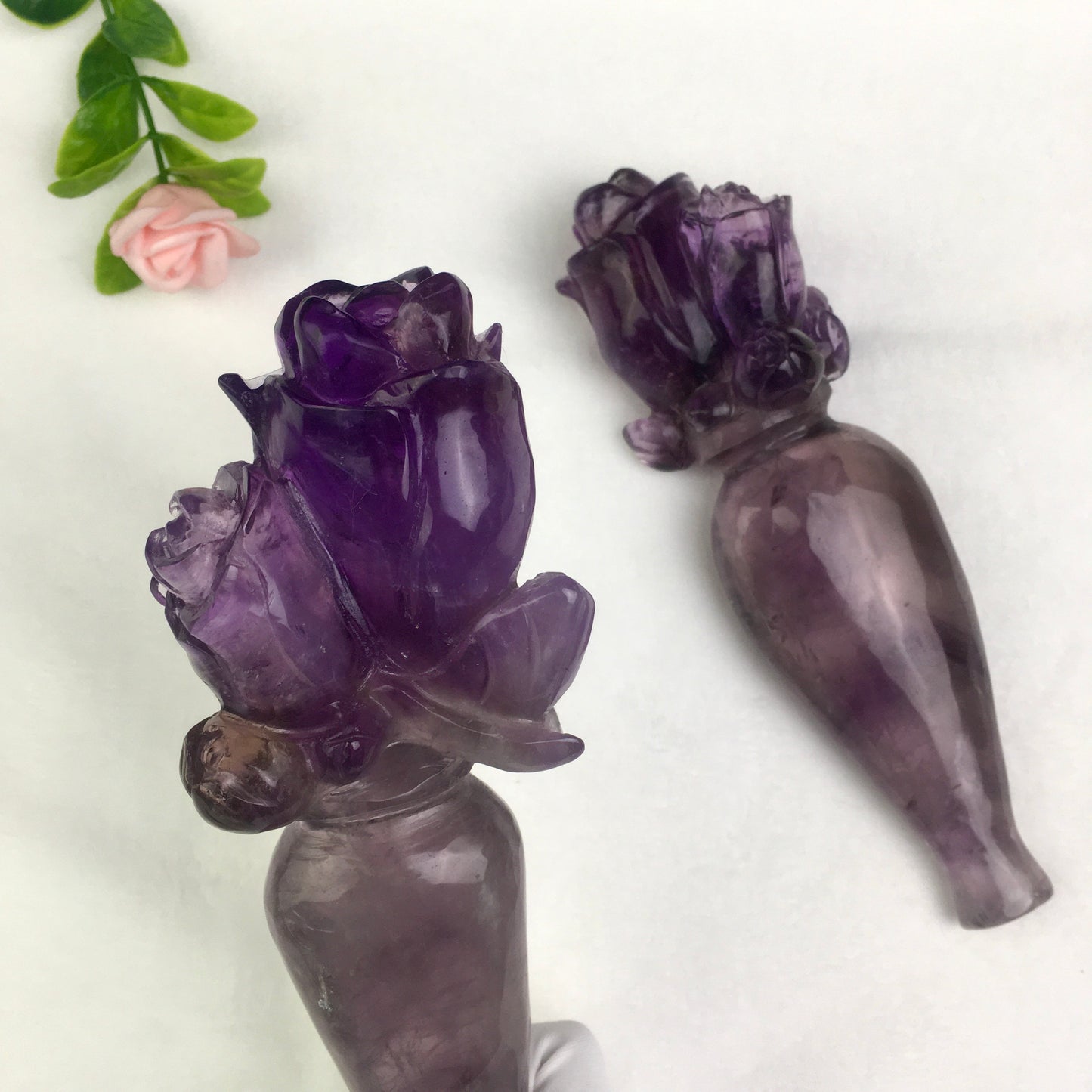 Wholesale natural  truncheon amethyst fox rose and lion  and rose quartz rose wand specimen amethyst wand and rose quartz wand raw stone feng shui quartz for decoraiotion