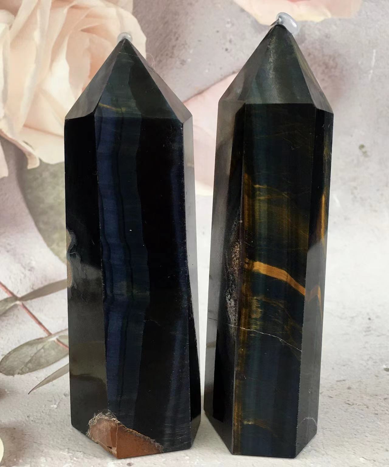Wholesale Natural crystal tower blue  tiger eye stone  for  decoraiotion 1kg