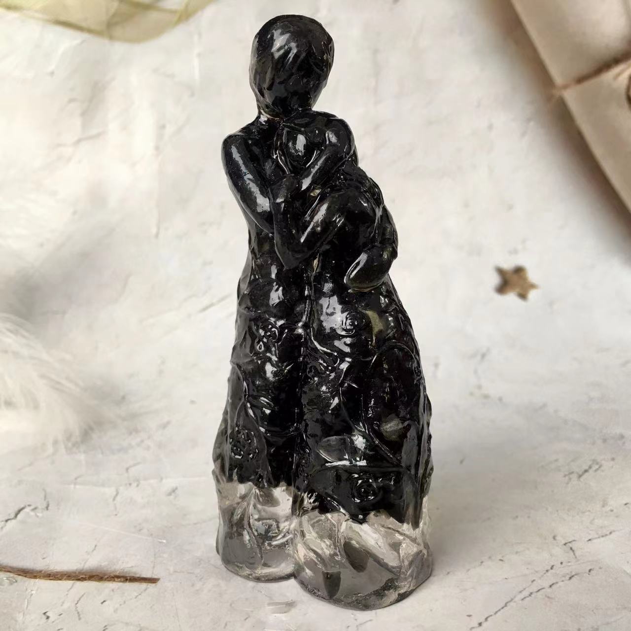 Natural Handmade Crystal Crafts Resin Mother and son  Polished Tumbled Gravel Chip Stone For Decor