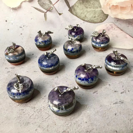 Wholesale Natural Crystal Healing Chakra Apple  Crystal Stones 7 Chakra Apple For Gift