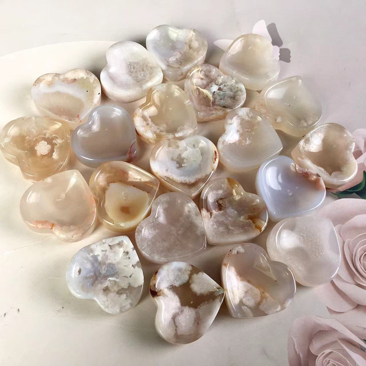 Wholesale Natural Small Sakura Agate mini bowl  For Decoration