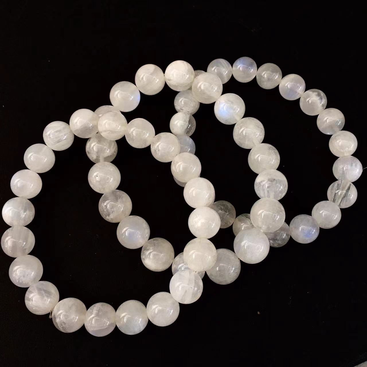 Wholesale Natural Blue  Moonlight Single Circle Bracelet Crystal Bracelet 10mm