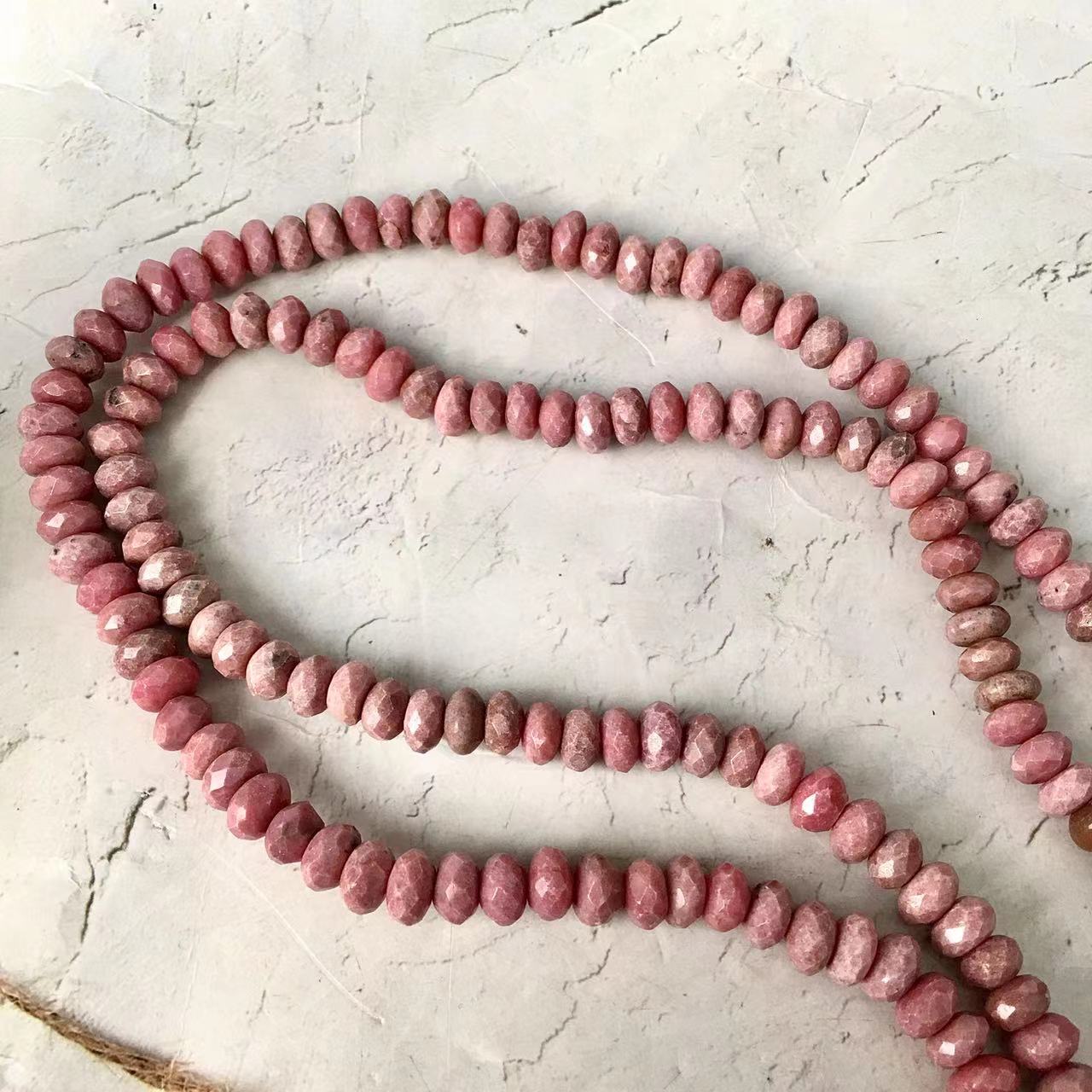 Natural 6/8MM Rhodonite Healing Power stone beads for Jewelry Making