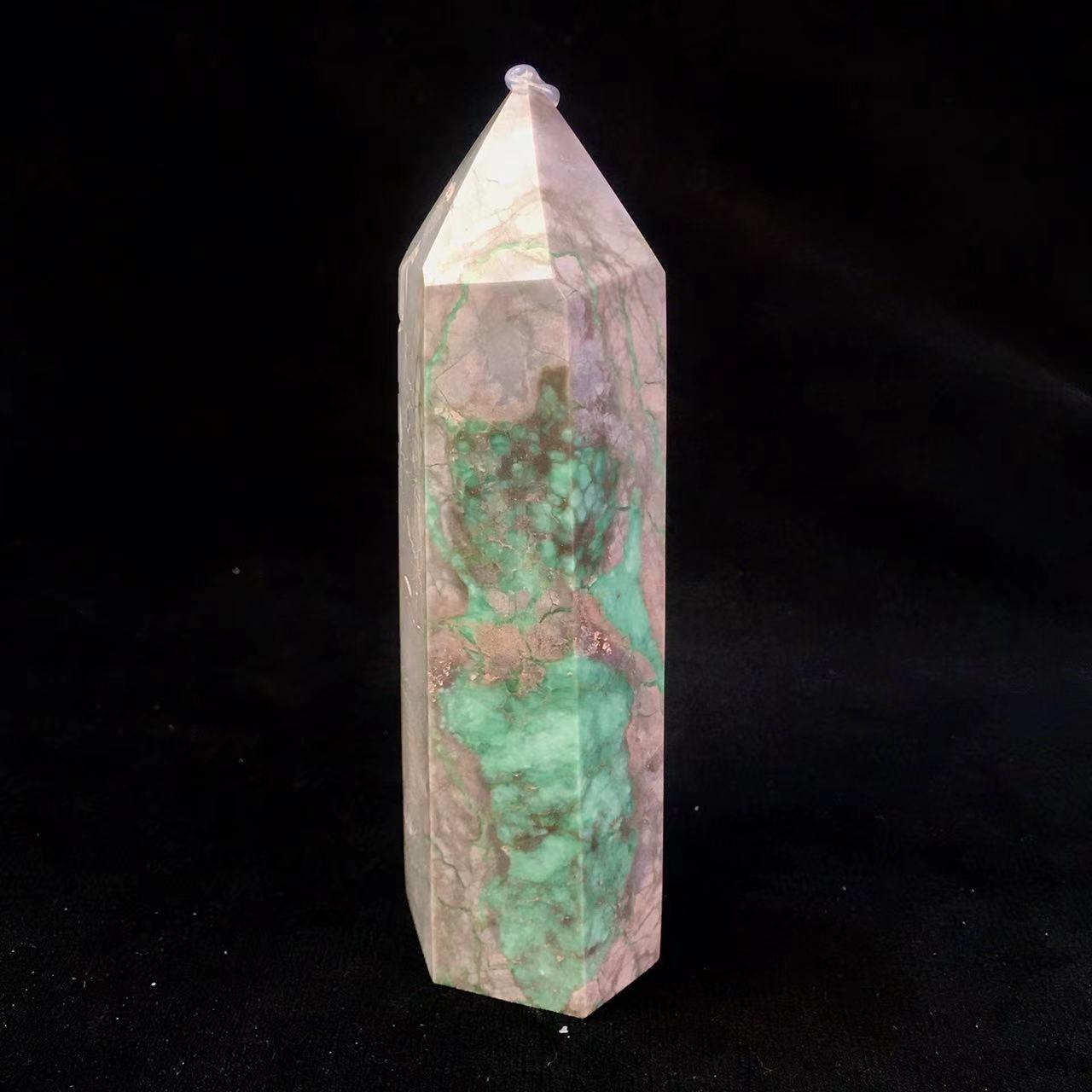 Wholesale high Quality Natural Crystal Green Apple Tower for decoraiotion 1kg