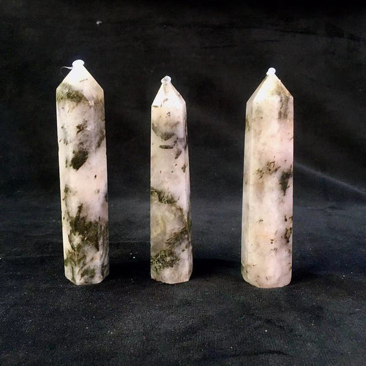 Wholesale natural crystal green tourmaline  tower for decoration 1kg