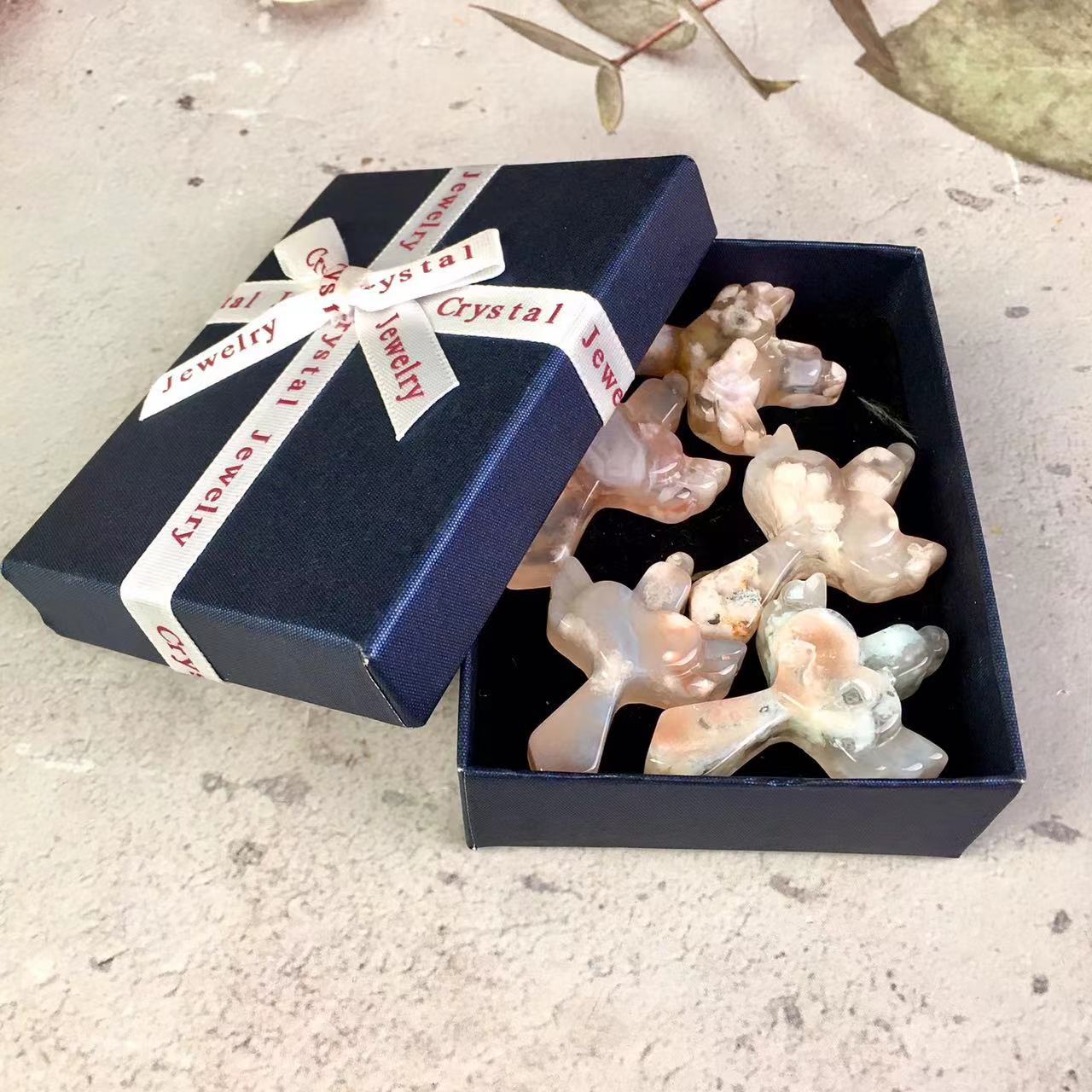 Wholesale Natural Sakura agate heart tree Crystal For Decoration